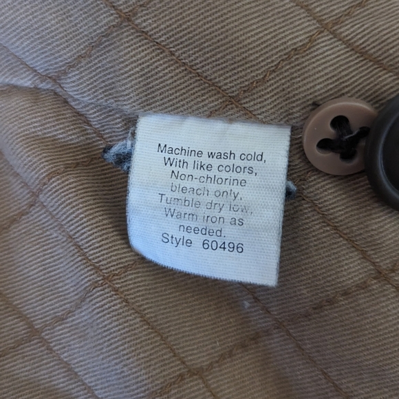 VTG J.Crew Heavy Duty Flannel Lined Tan Chore Barn Utility Coat Men's Large - Picture 13 of 13